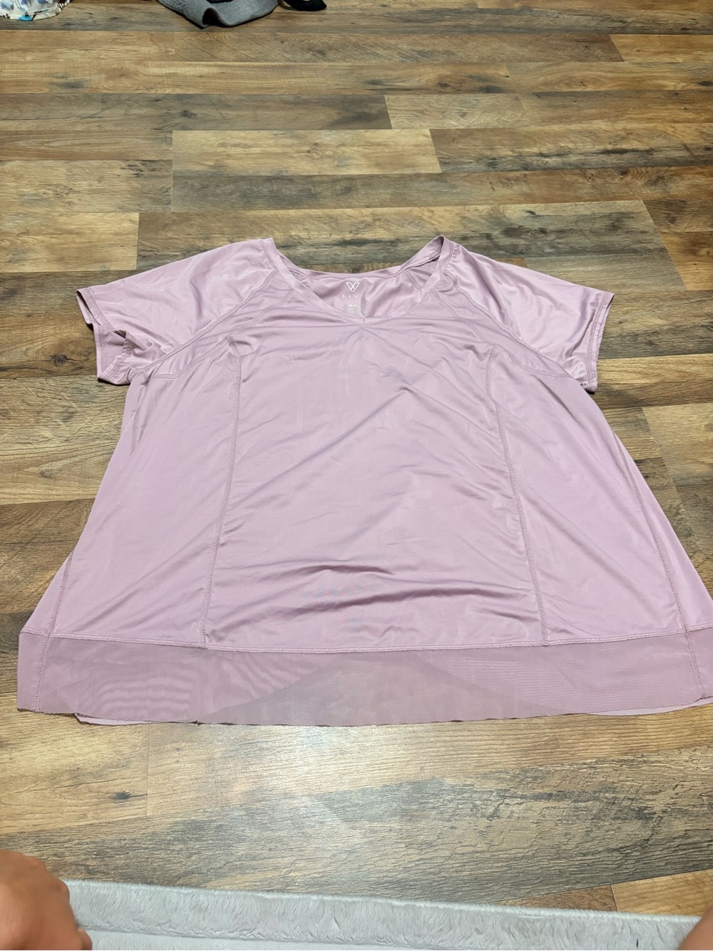 LIVI Active Lane Bryant 18/20 Pink Athletic Top Mesh Hem Short Sleeve Plus Size